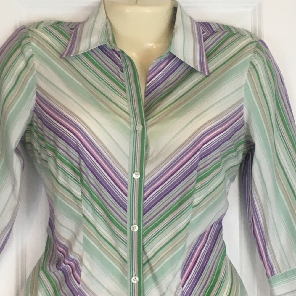 Ann Taylor Loft Multi Color Career Blouse Size SP